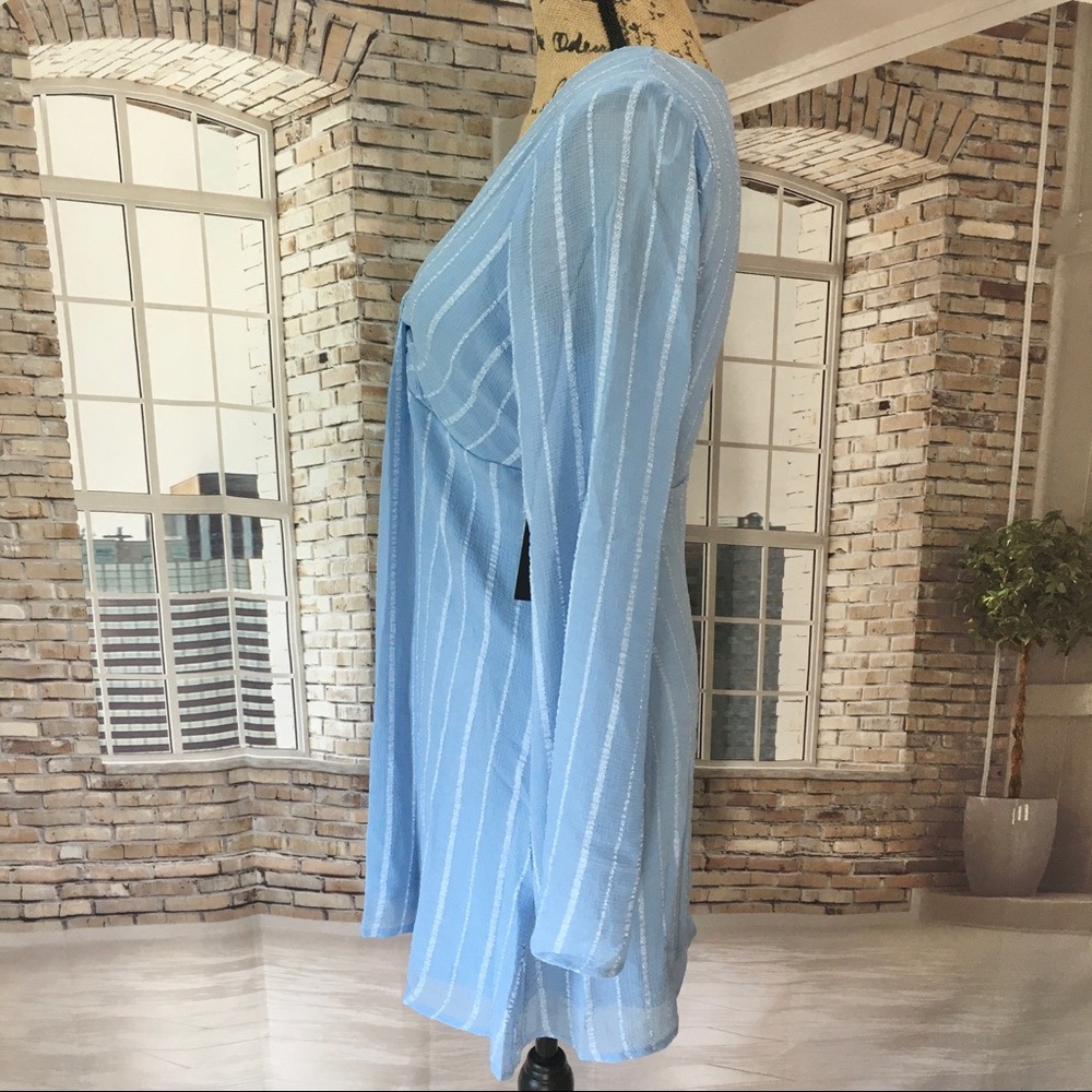 Lulu’s Million Reasons Blue Striped Mini D… - Picture 12 of 15